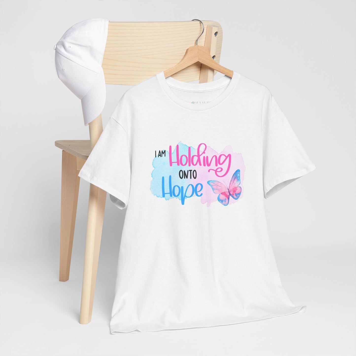 I am Holding onto Hope w/Butterfly—Life after Pregnancy Loss (unisex T-shirt)