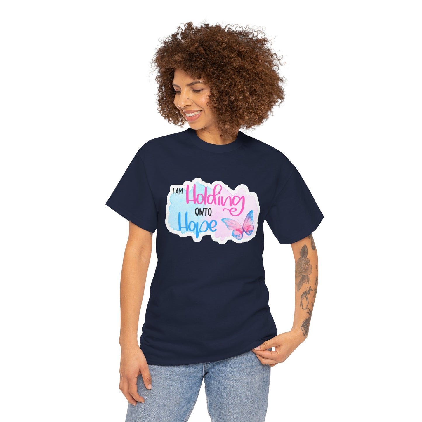 I am Holding onto Hope w/Butterfly—Life after Pregnancy Loss (unisex T-shirt)