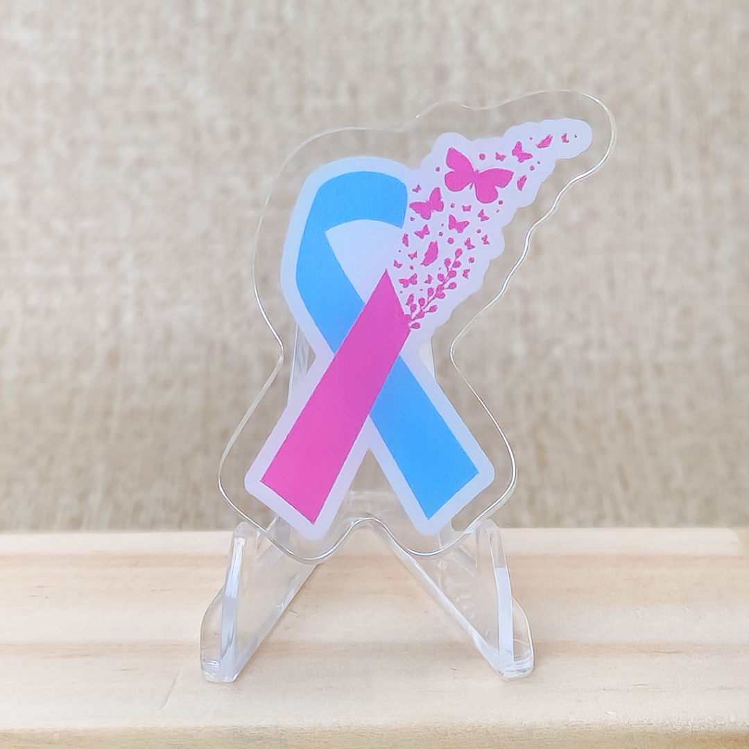 PAIL Awareness ribbon with butterflies—Baby Loss Awareness & Remembrance (acrylic pin)