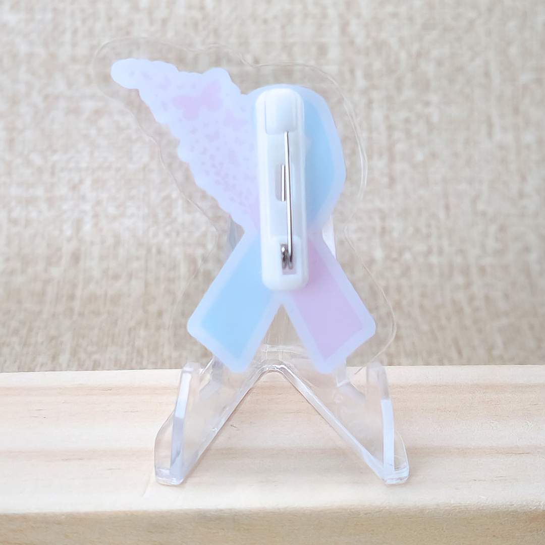 PAIL Awareness ribbon with butterflies—Baby Loss Awareness & Remembrance (acrylic pin)