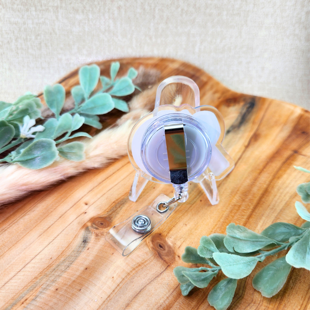 PAIL Awareness Ribbon w/Butterflies; Loss Mama/Papa—Baby Loss Awareness and Remembrance (badge reel)