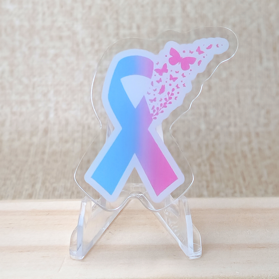 PAIL Awareness ribbon with butterflies—Baby Loss Awareness & Remembrance (acrylic pin)