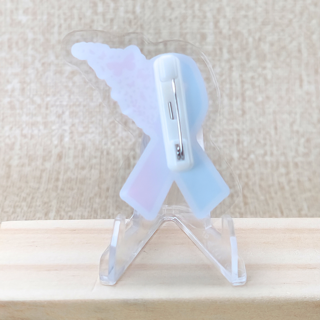 PAIL Awareness ribbon with butterflies—Baby Loss Awareness & Remembrance (acrylic pin)
