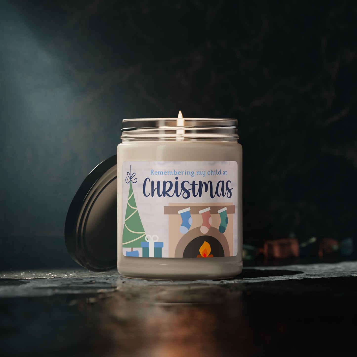 Christmas Tree & Mantle; Remembering my Child at Christmas—Baby Loss Remembrance (9 oz soy candle)