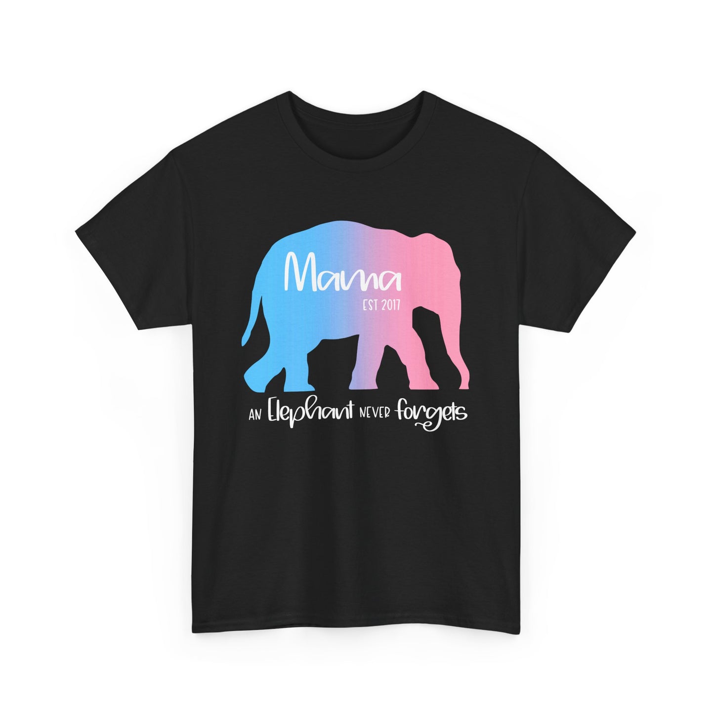Mama/Papa Est Year Elephant Never Forgets—Baby Loss Remembrance (unisex t-shirt)
