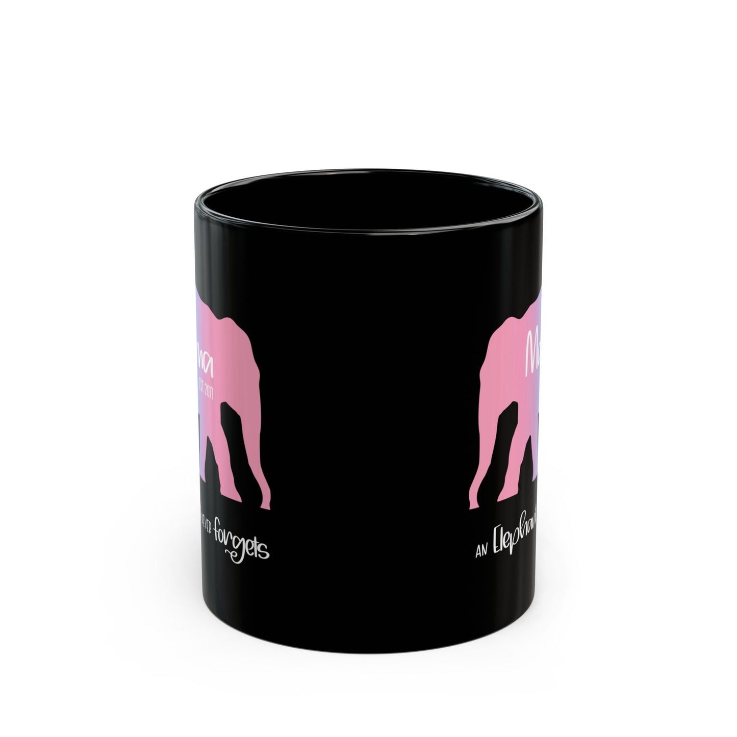 Mama/Papa Est Year Elephant Never Forgets—Baby Loss Remembrance (ceramic coffee mug)