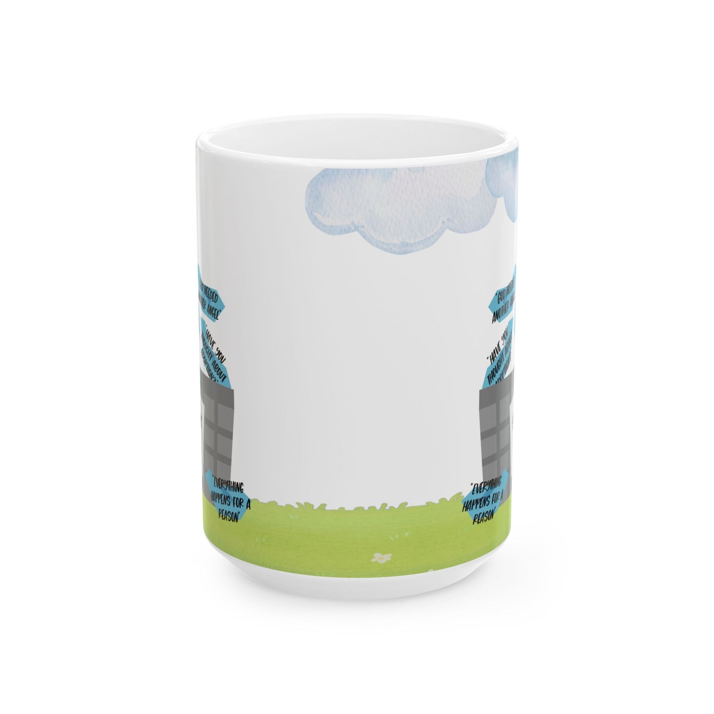 Platitudes in the Trash, Stop Littering on my Grief—Grief Awareness & Education (ceramic coffee mug)