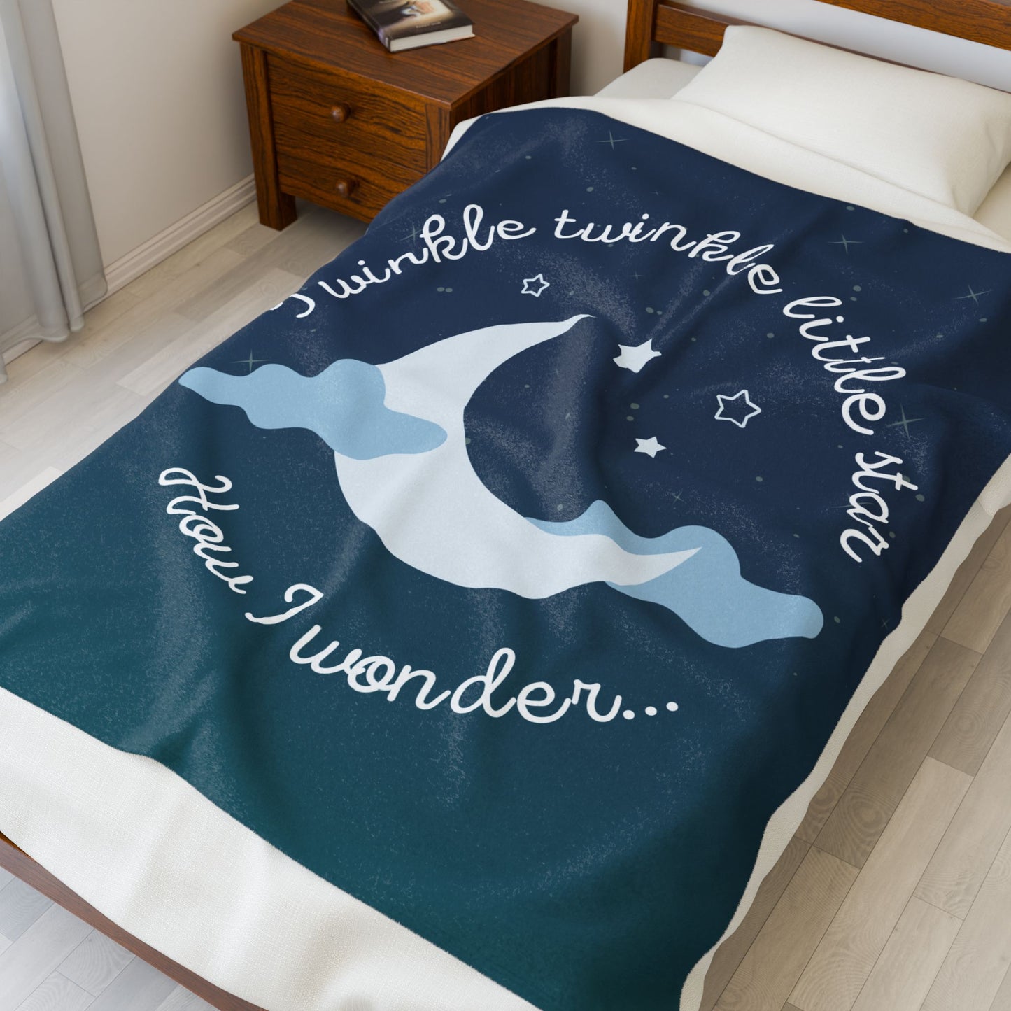 Twinkle twinkle little star, How I wonder—Baby Loss Remembrance (minky velveteen blanket)