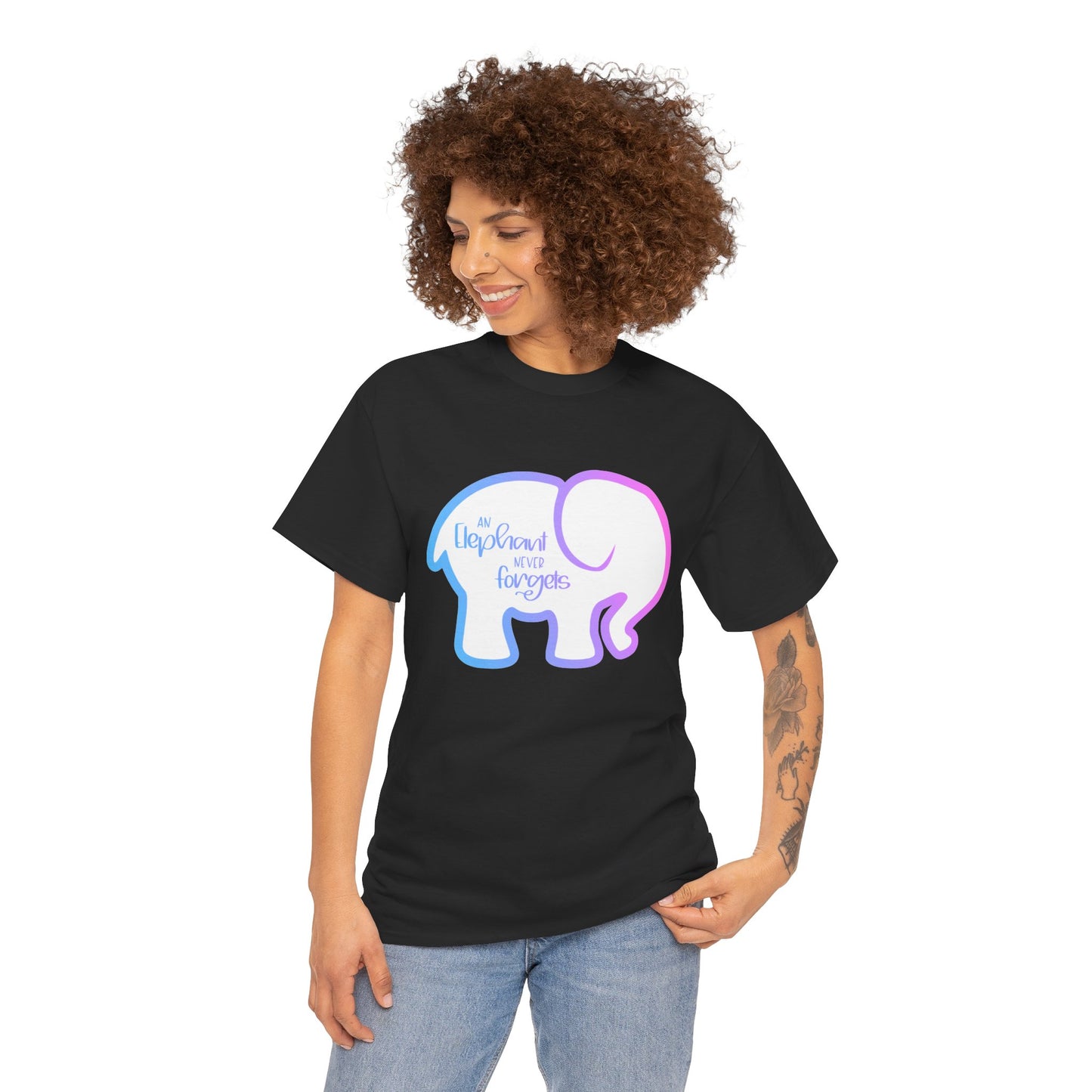 Simple Elephant Never Forgets—Baby Loss Remembrance (unisex t-shirt)