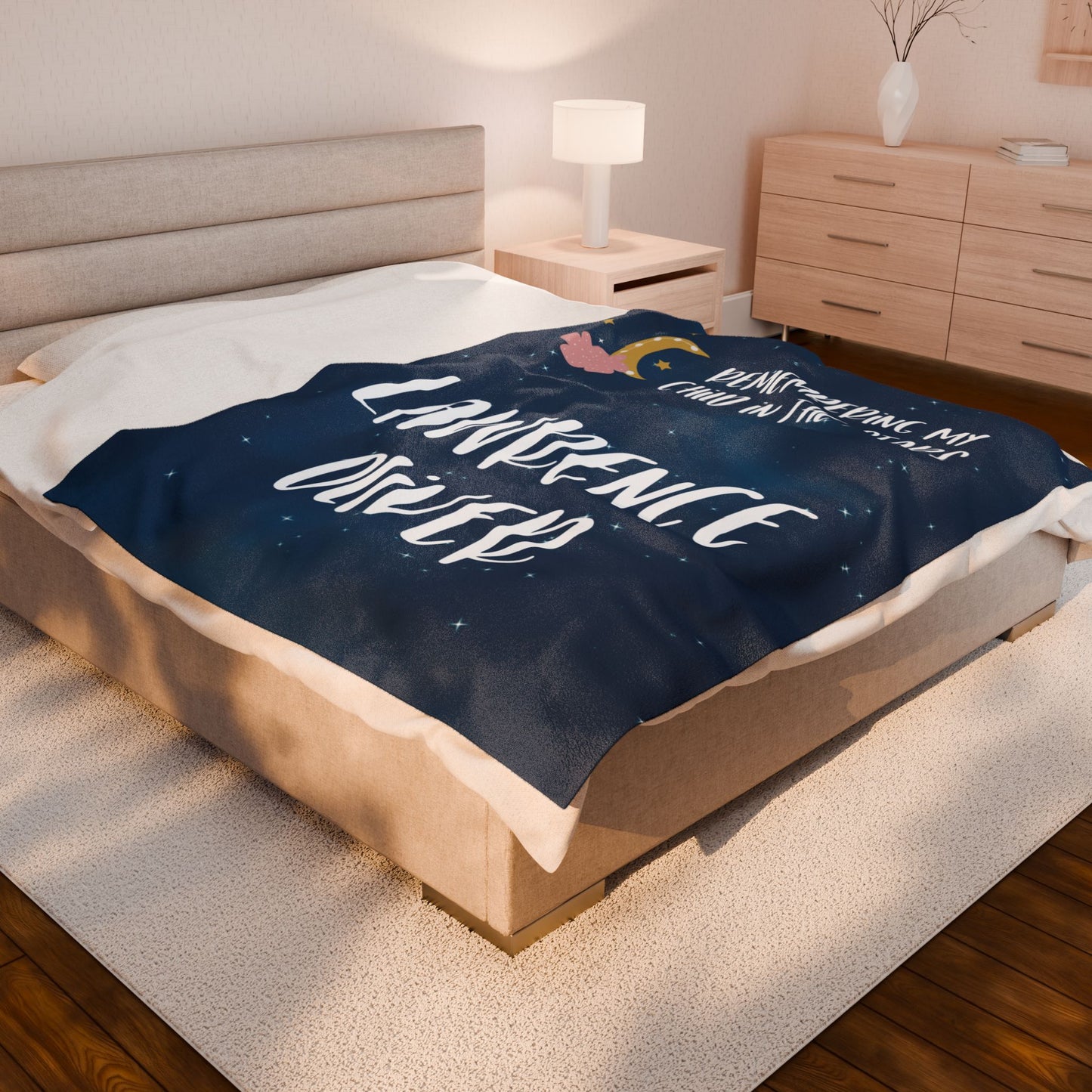Remembering my Child in the Stars, Personalizable w/Name—Baby Loss Remembrance (minky velveteen blanket)