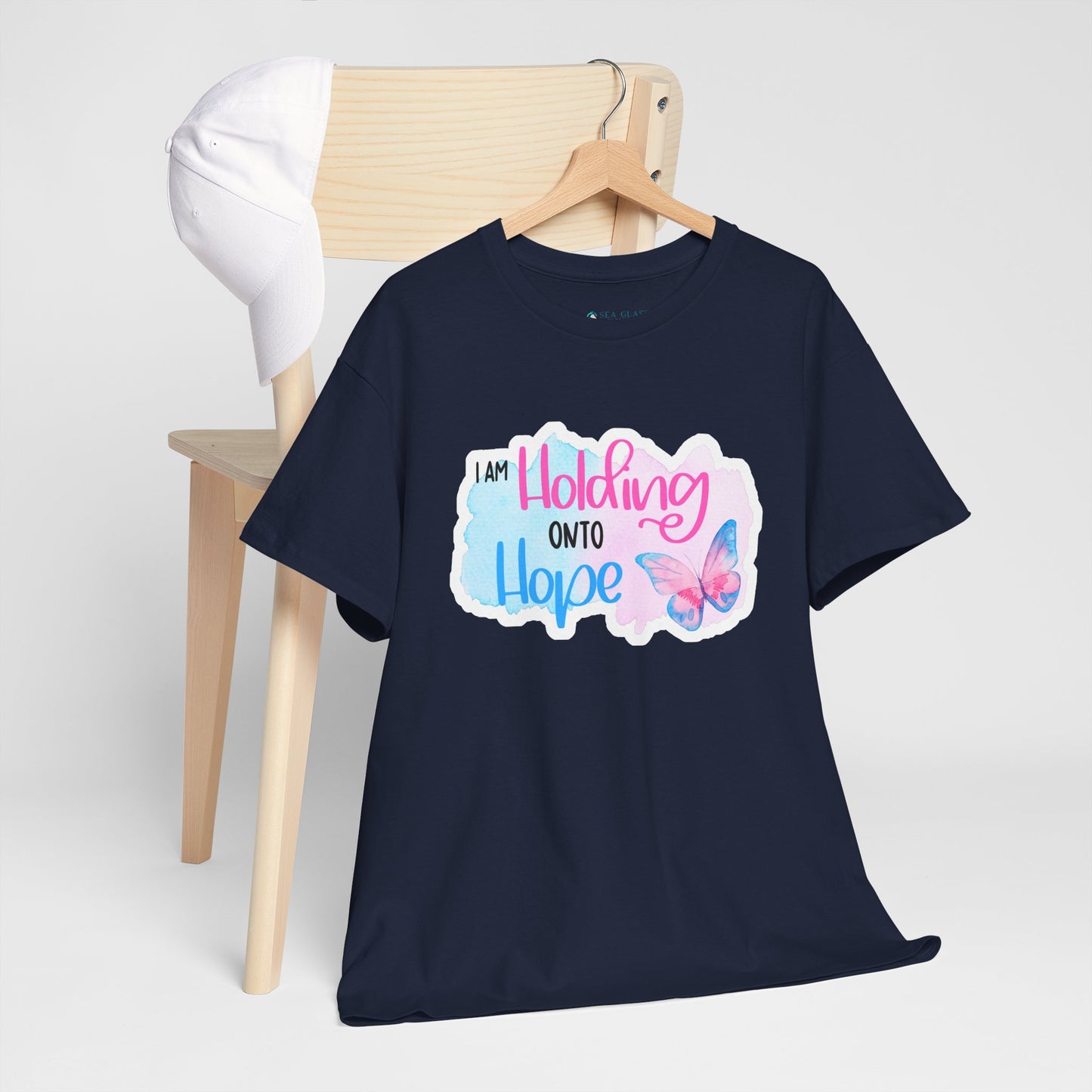 I am Holding onto Hope w/Butterfly—Life after Pregnancy Loss (unisex T-shirt)