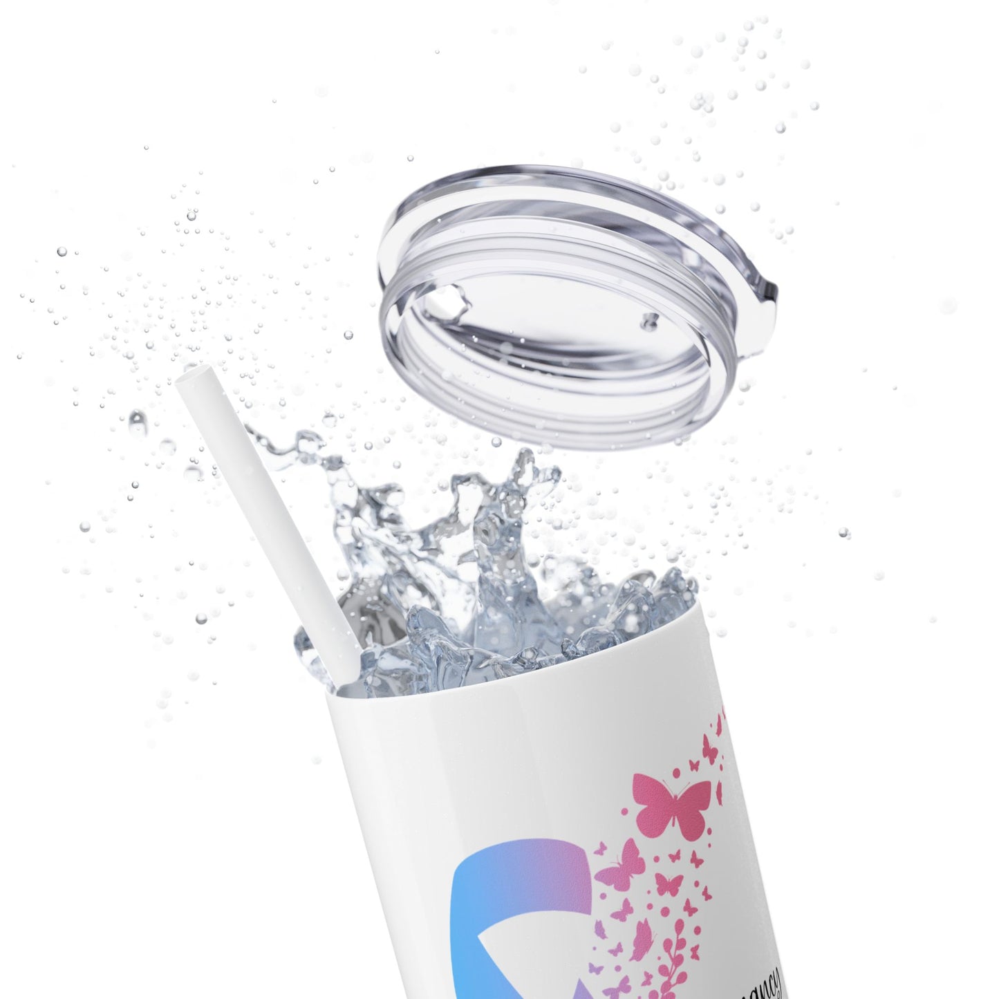 PAIL Awareness Ribbon with Butterflies—Baby Loss Awareness and Remembrance (stainless steel tumbler)