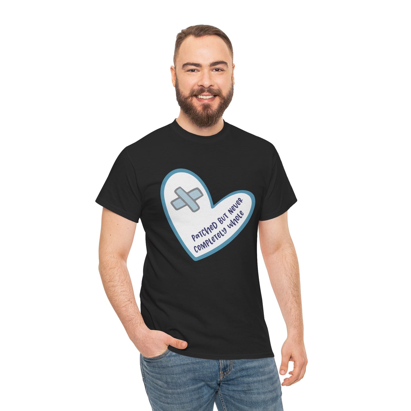 Patched but Never Completely Whole—Life after Tragedy, Trauma, or Loss (unisex t-shirt)