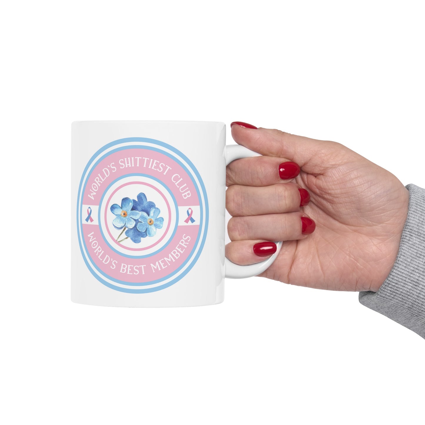 World's Shittiest Club; World's Best Members—Grief Community (ceramic coffee mug)