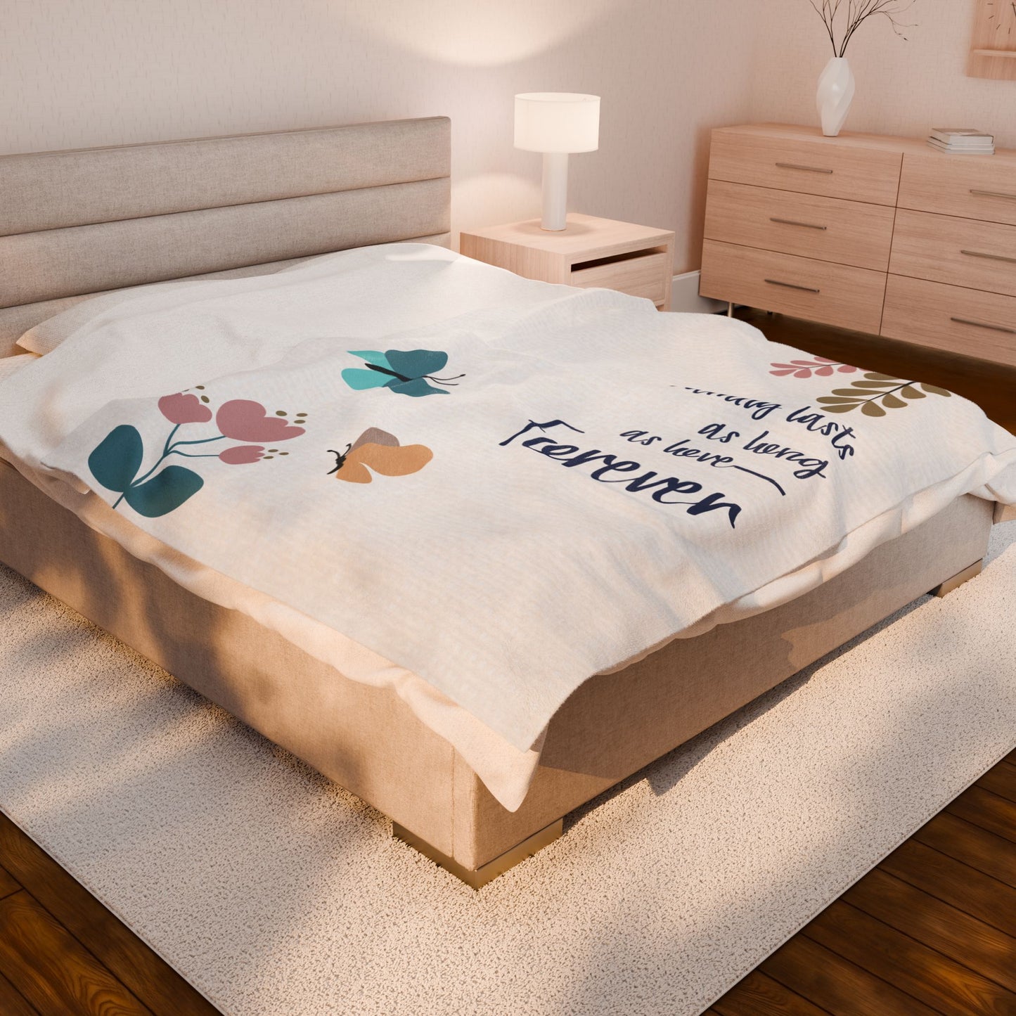Family lasts as long as love—Forever…Baby Loss Remembrance (minky velveteen blanket)