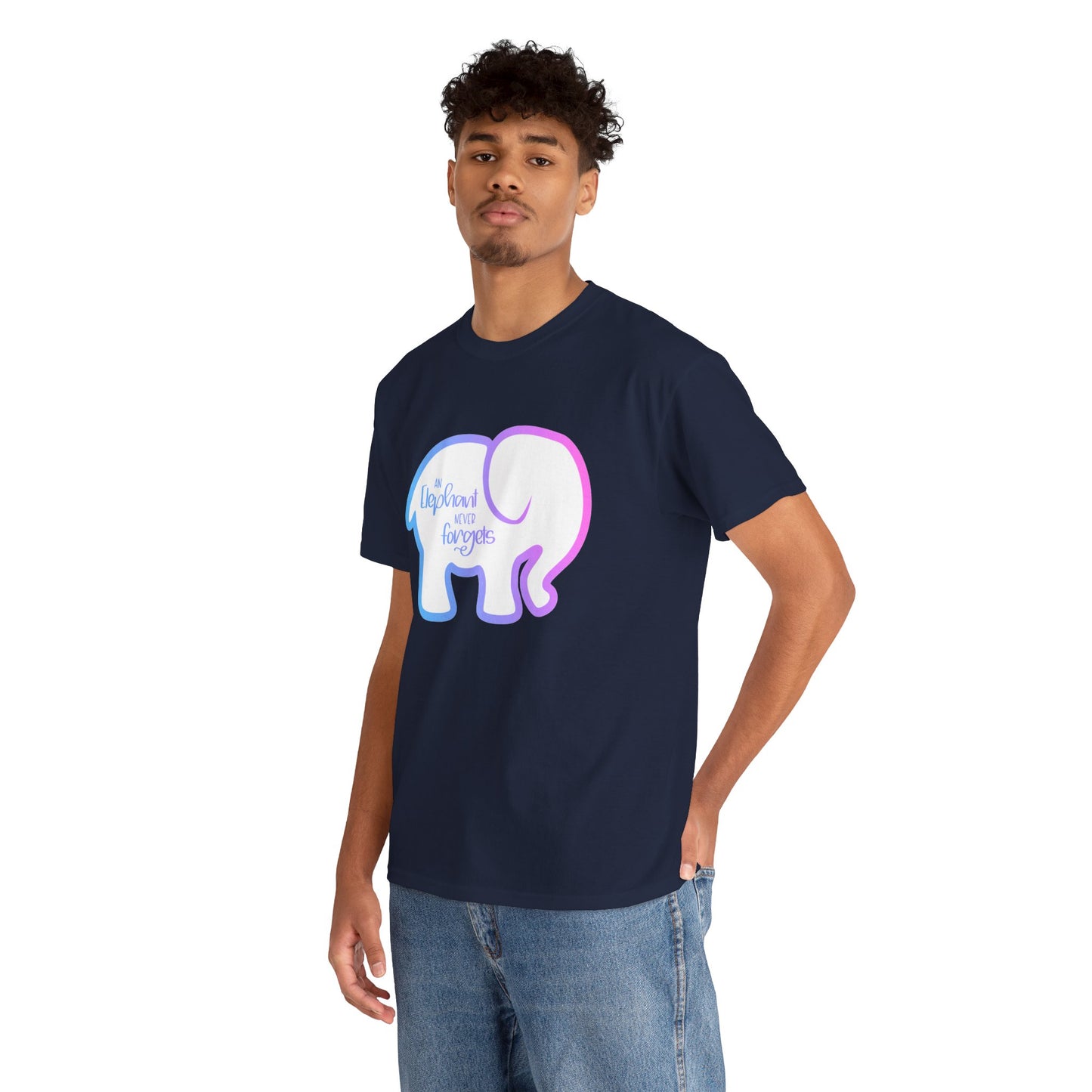 Simple Elephant Never Forgets—Baby Loss Remembrance (unisex t-shirt)