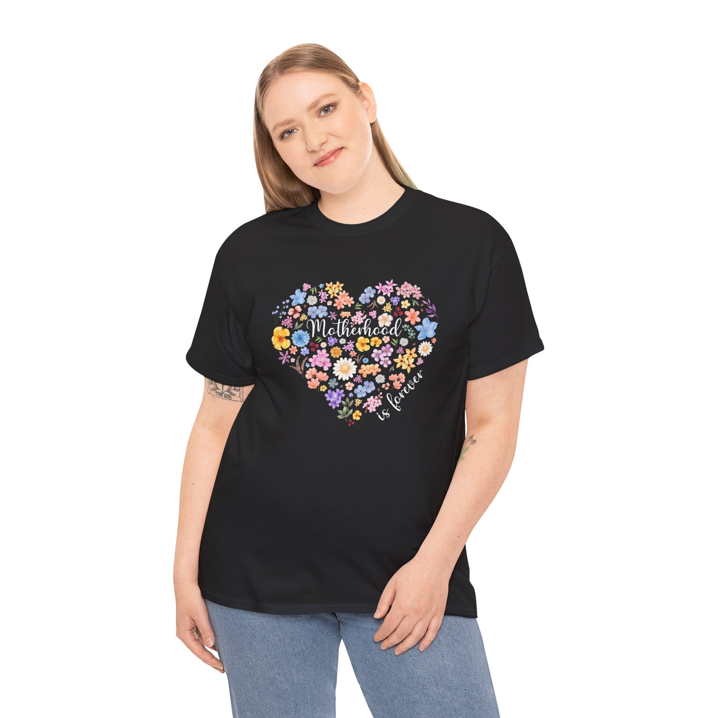 Floral Heart Motherhood/Fatherhood is Forever—Baby Loss Remembrance (unisex t-shirt)