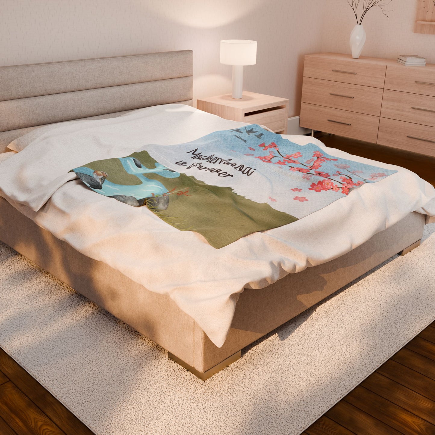 Cherry Blossoms Motherhood/Fatherhood is Forever—I'm a Bereaved Parent (minky velveteen blanket)