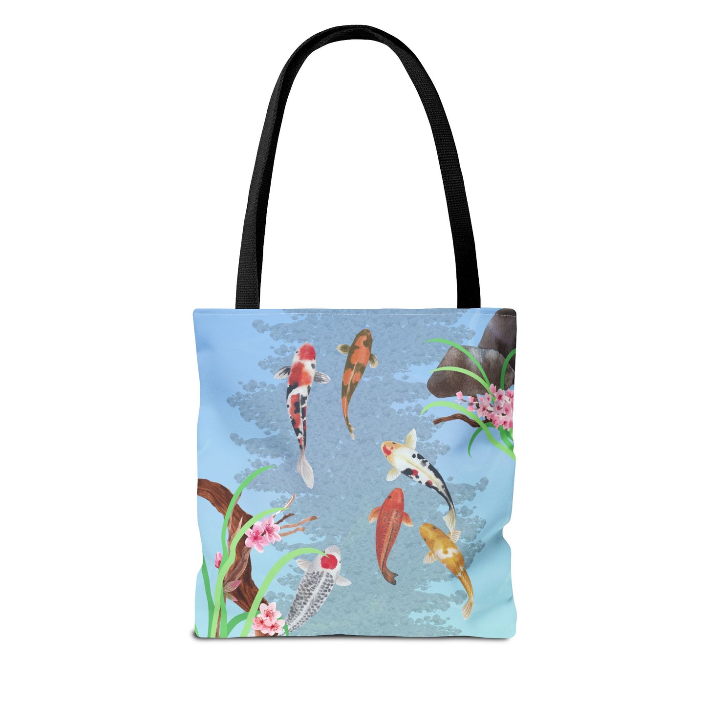 Koi Fish Swimming—Nature Scenery (poly tote bag)