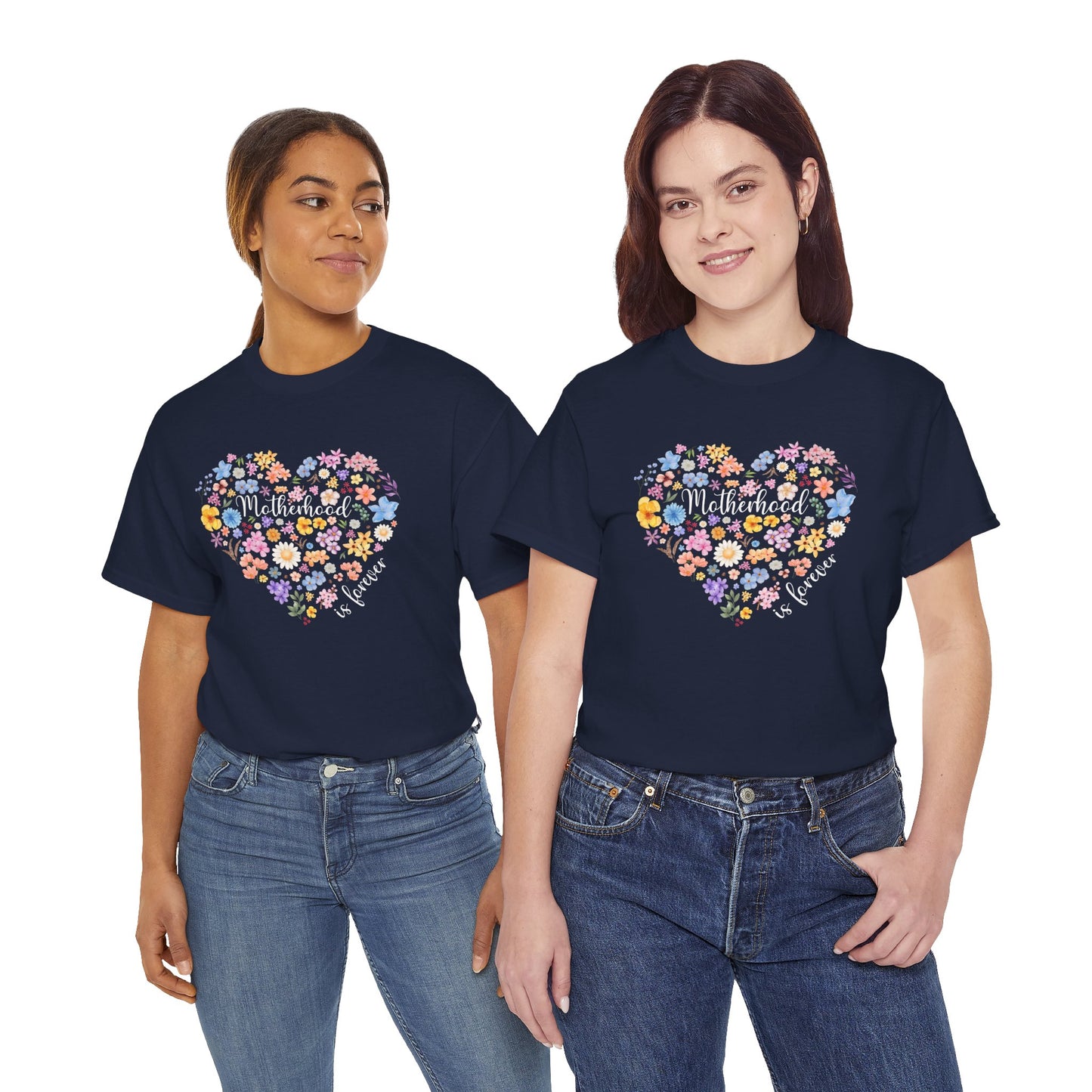 Floral Heart Motherhood/Fatherhood is Forever—Baby Loss Remembrance (unisex t-shirt)