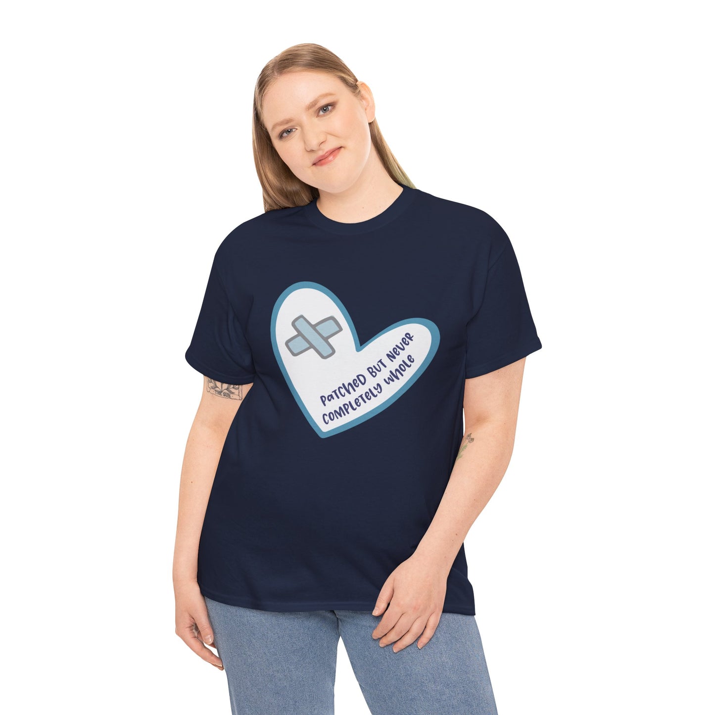 Patched but Never Completely Whole—Life after Tragedy, Trauma, or Loss (unisex t-shirt)