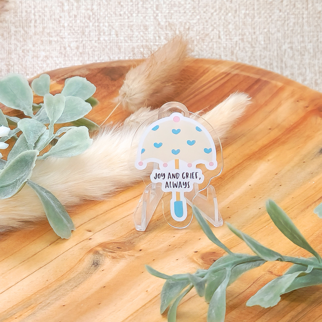 Joy and Grief, Always—Life after Loss (acrylic pin)