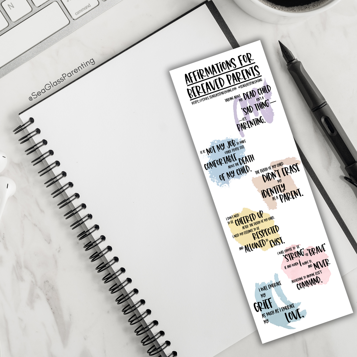 Blunt Affirmations for Bereaved Parents (Bulk Order)—Life After Baby Loss (non-laminated bookmark)
