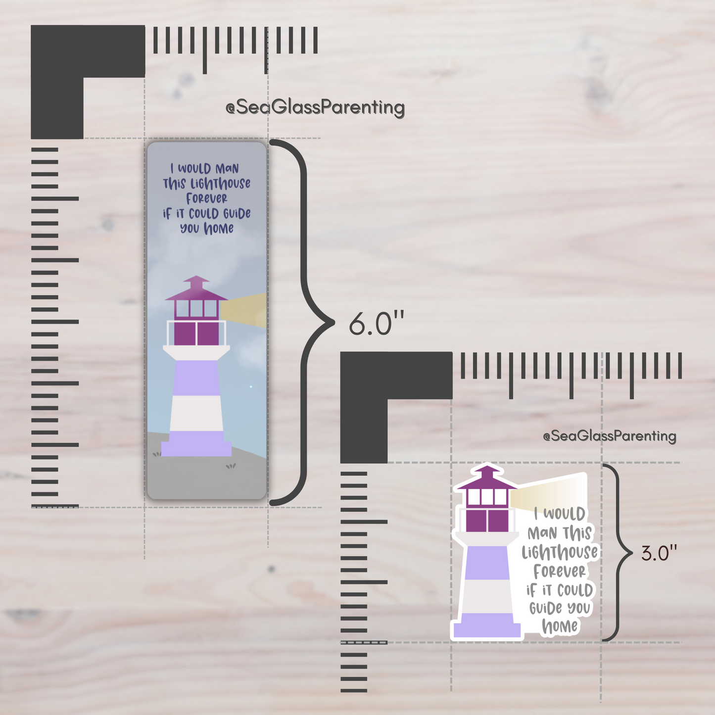 I would Man this Lighthouse Forever if it Could Guide You Home—Baby Loss Remembrance (laminated bookmark)