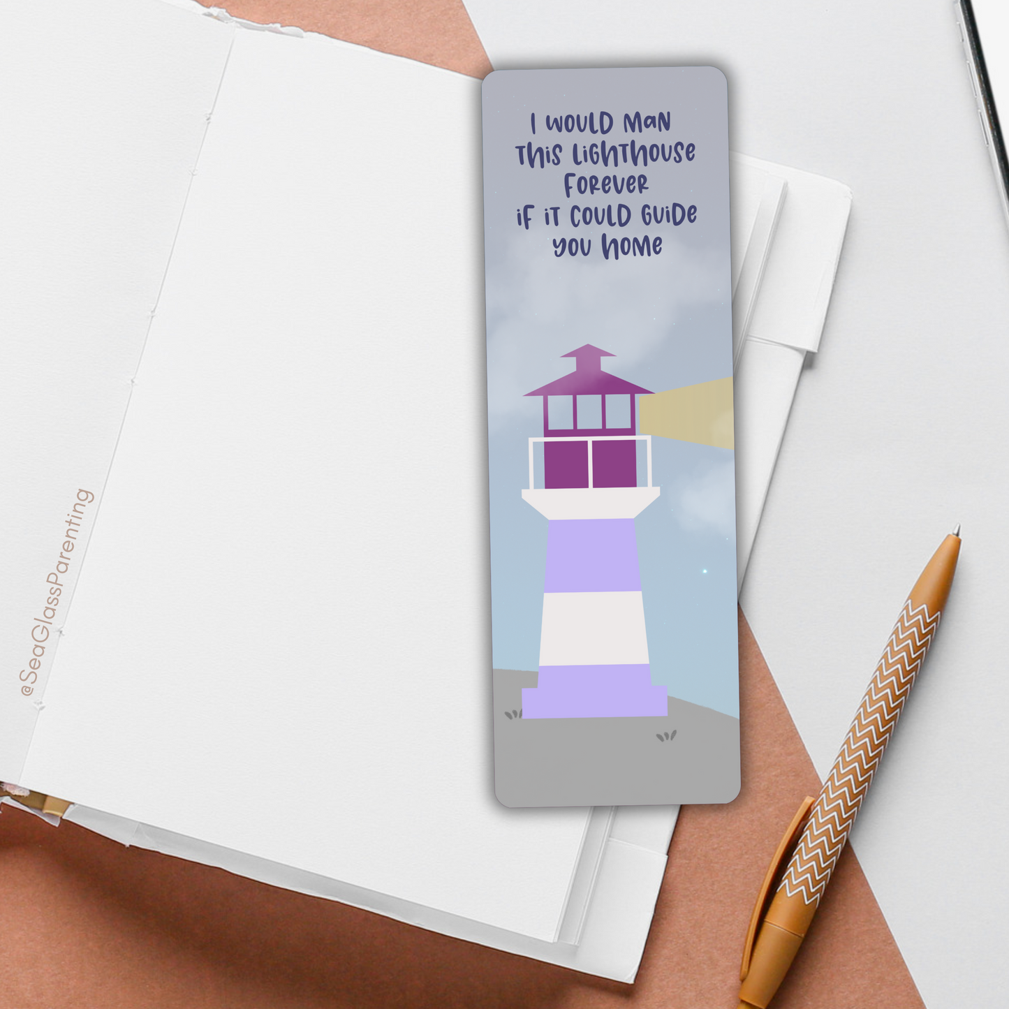 I would Man this Lighthouse Forever if it Could Guide You Home—Baby Loss Remembrance (laminated bookmark)