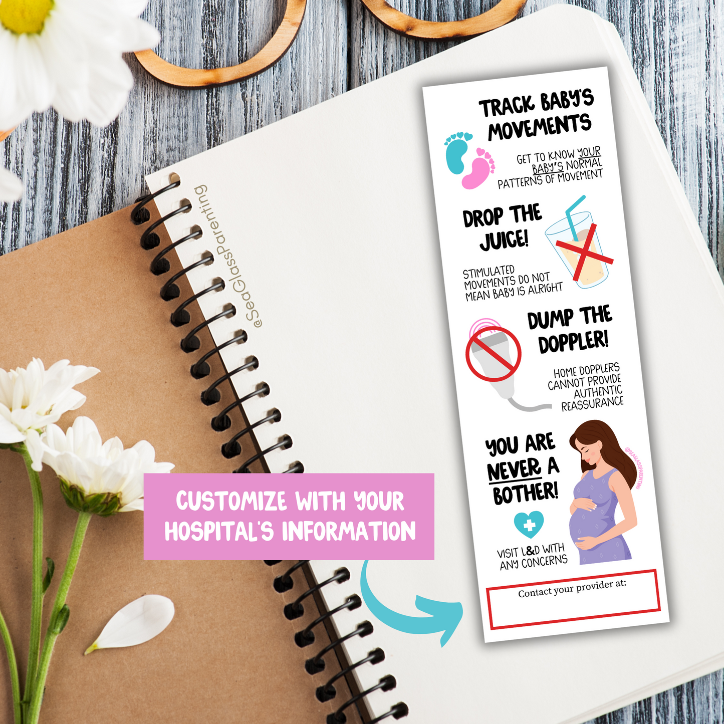 Pregnancy Notes (Bulk Order)—Informed Pregnancy and Stillbirth Prevention (non-laminated bookmark)