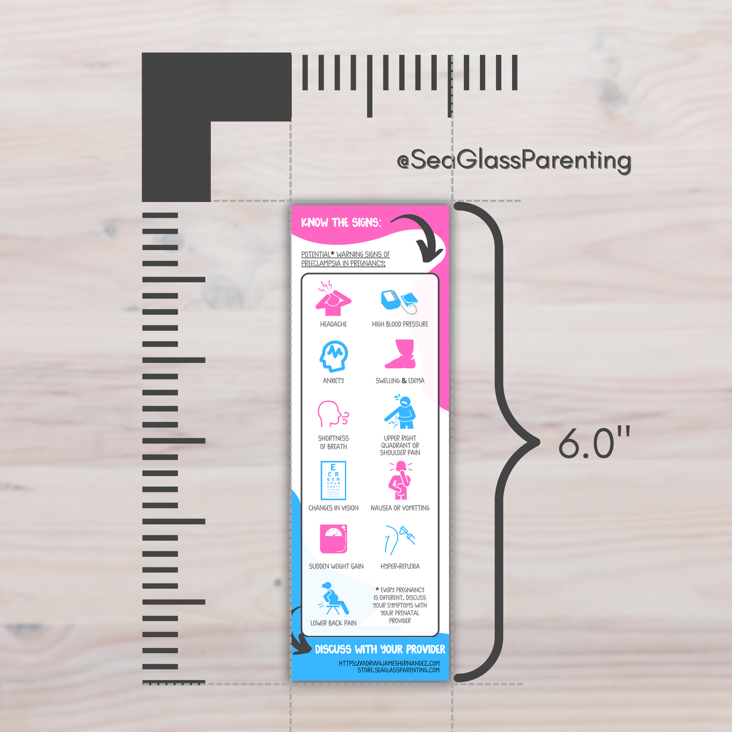 Know the Signs of Preeclampsia (Bulk Order)—Informed Pregnancy and Stillbirth Prevention (non-laminated bookmark)