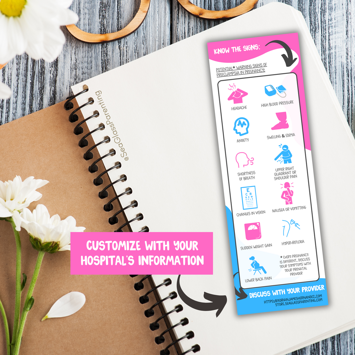 Know the Signs of Preeclampsia (Bulk Order)—Informed Pregnancy and Stillbirth Prevention (non-laminated bookmark)