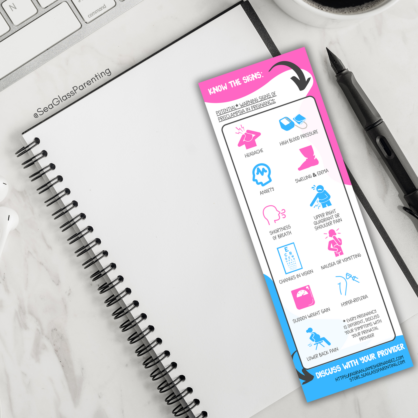 Know the Signs of Preeclampsia (Bulk Order)—Informed Pregnancy and Stillbirth Prevention (non-laminated bookmark)