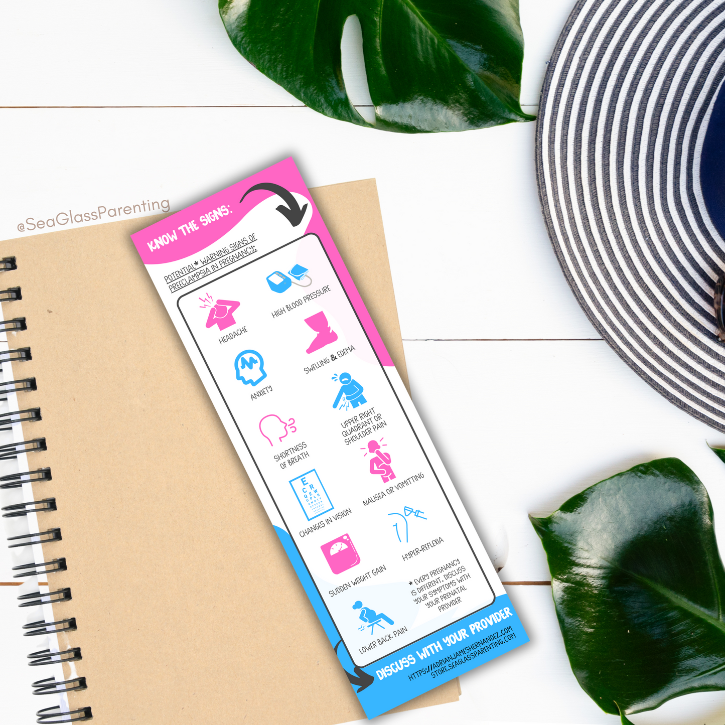 Know the Signs of Preeclampsia (Bulk Order)—Informed Pregnancy and Stillbirth Prevention (non-laminated bookmark)