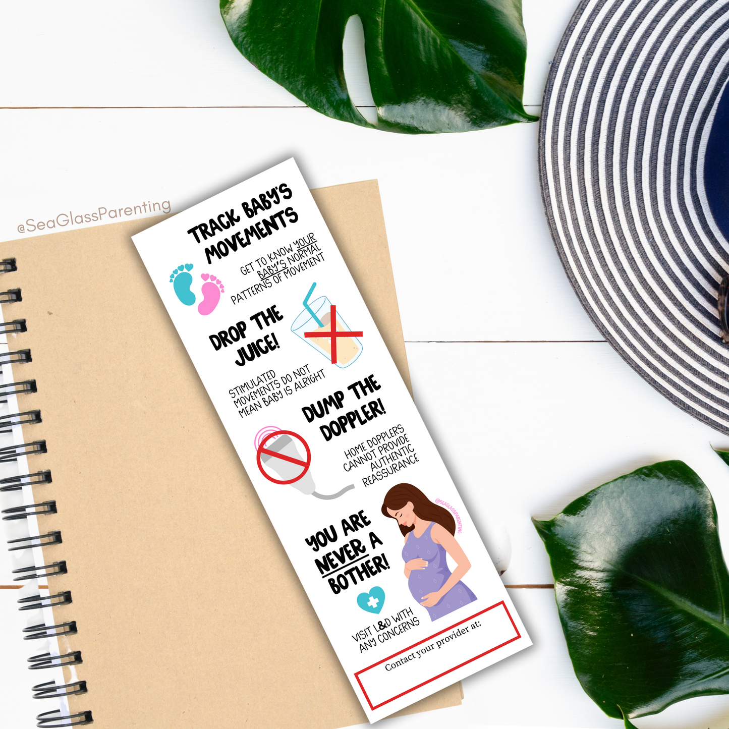 Pregnancy Notes (Bulk Order)—Informed Pregnancy and Stillbirth Prevention (non-laminated bookmark)