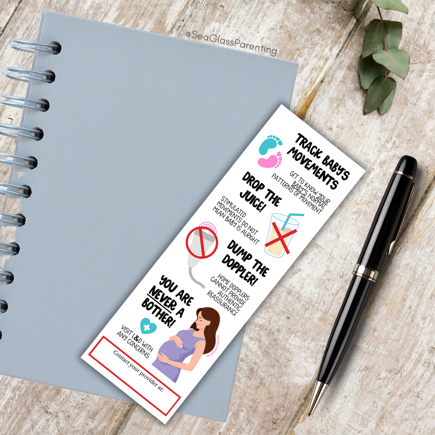 Pregnancy Notes (Bulk Order)—Informed Pregnancy and Stillbirth Prevention (non-laminated bookmark)