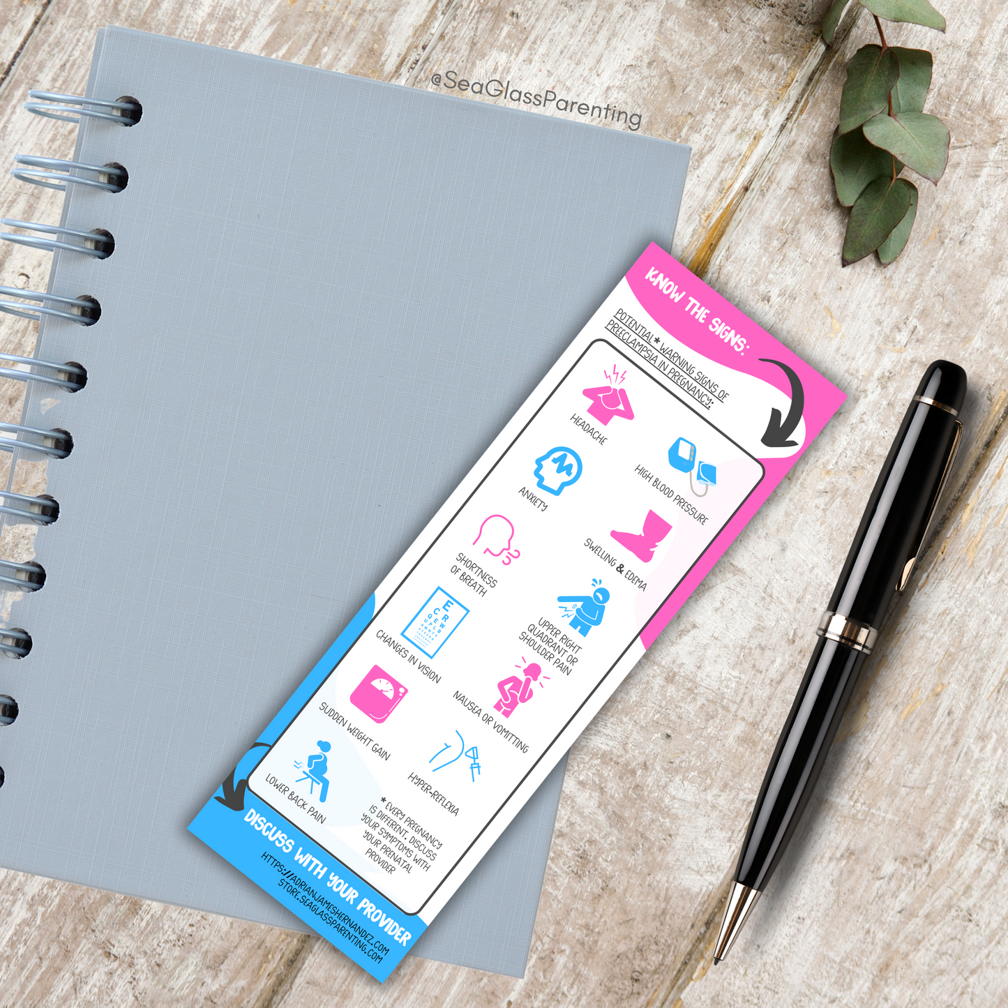 Know the Signs of Preeclampsia (Bulk Order)—Informed Pregnancy and Stillbirth Prevention (non-laminated bookmark)