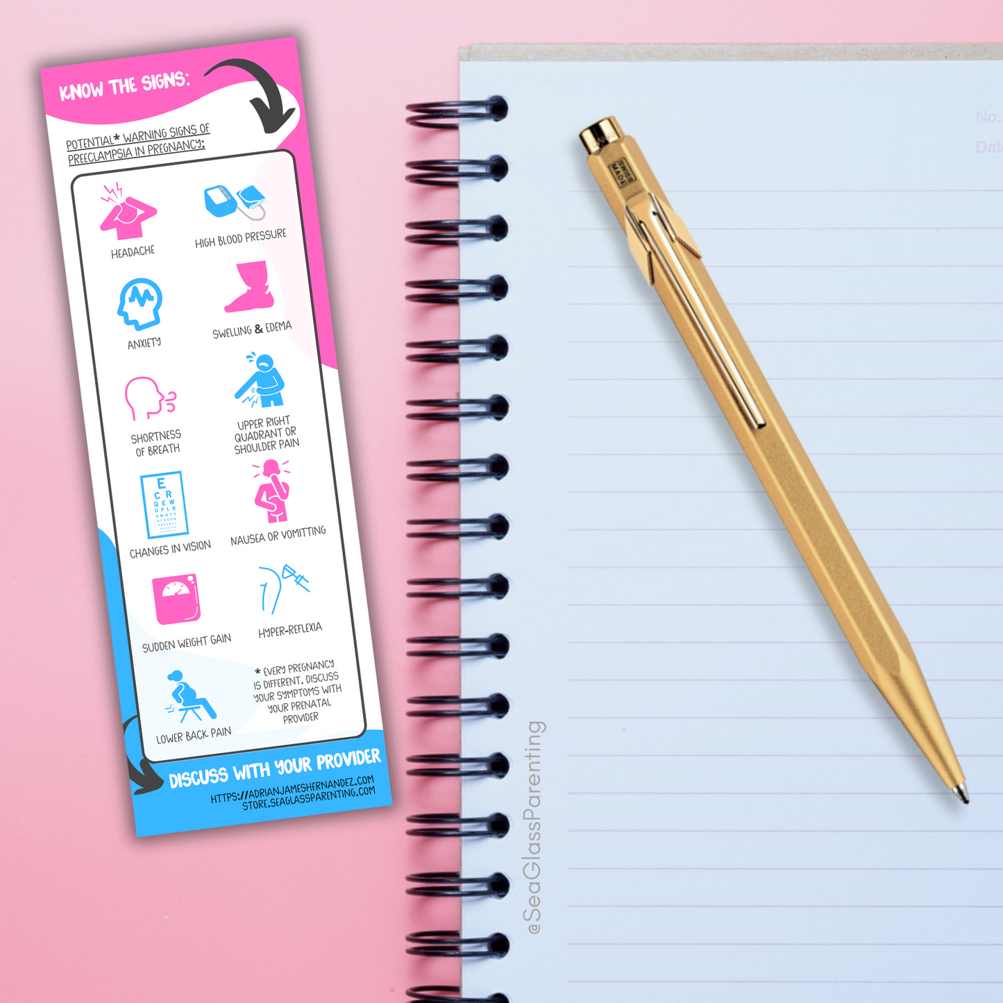 Know the Signs of Preeclampsia (Bulk Order)—Informed Pregnancy and Stillbirth Prevention (non-laminated bookmark)