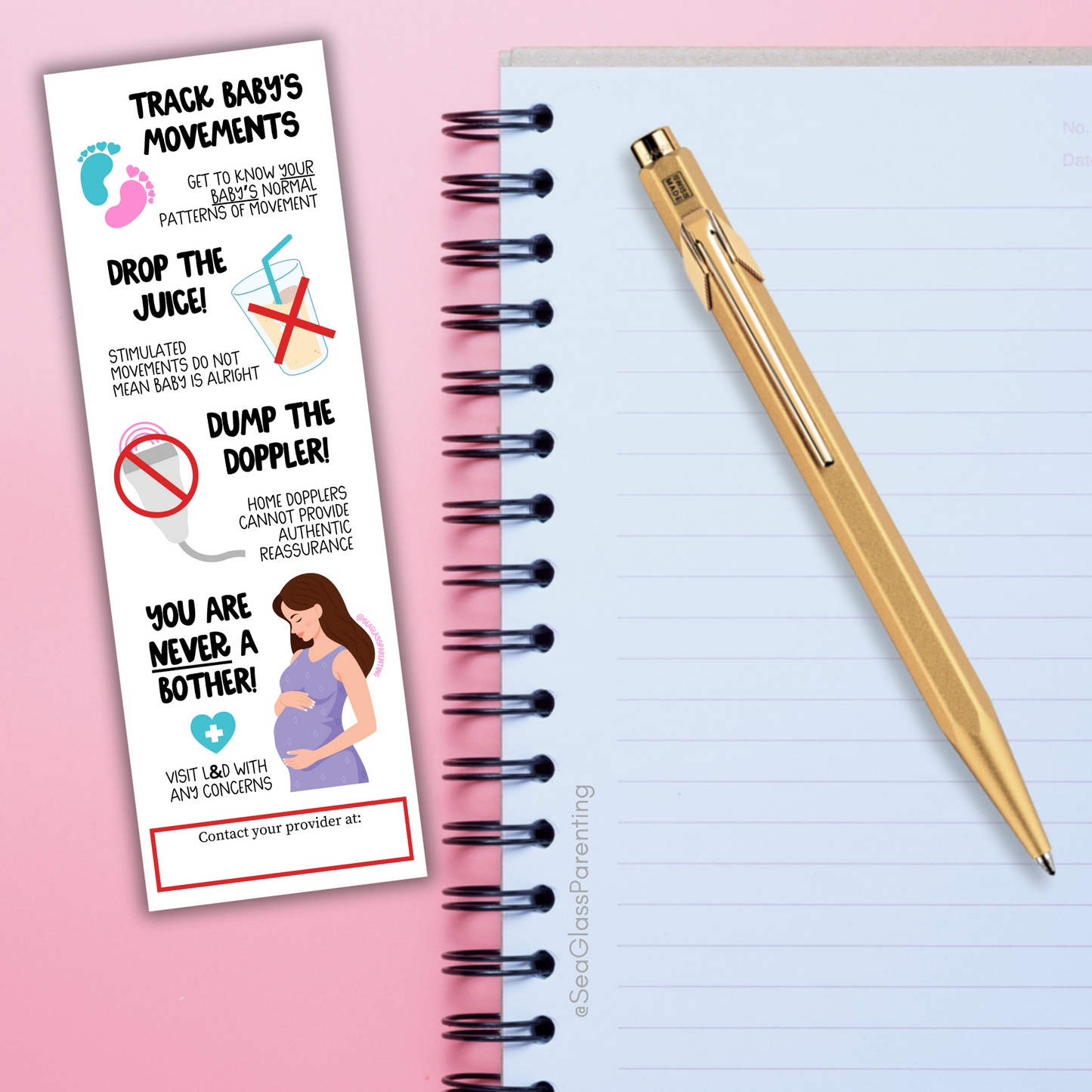 Pregnancy Notes (Bulk Order)—Informed Pregnancy and Stillbirth Prevention (non-laminated bookmark)
