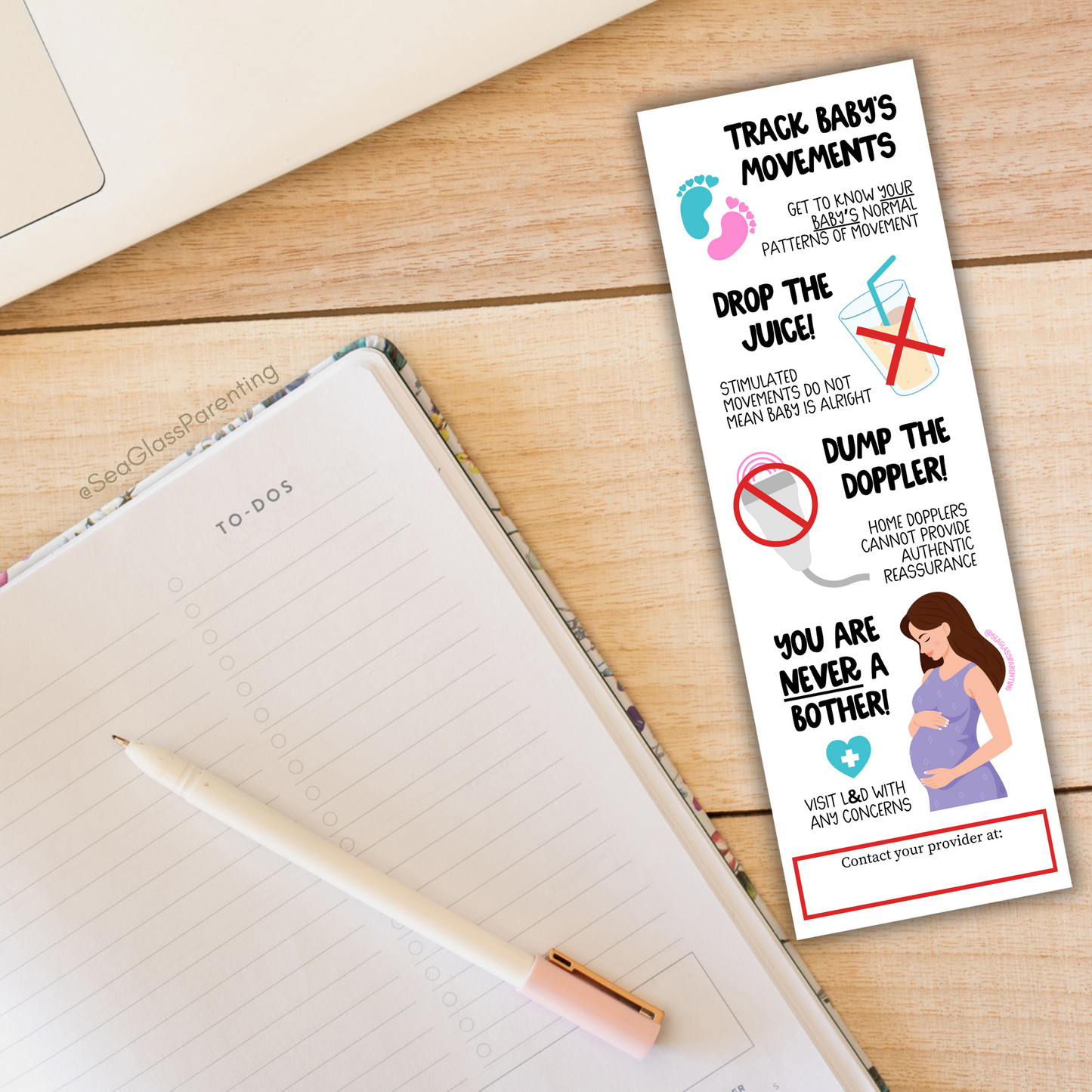 Pregnancy Notes (Bulk Order)—Informed Pregnancy and Stillbirth Prevention (non-laminated bookmark)