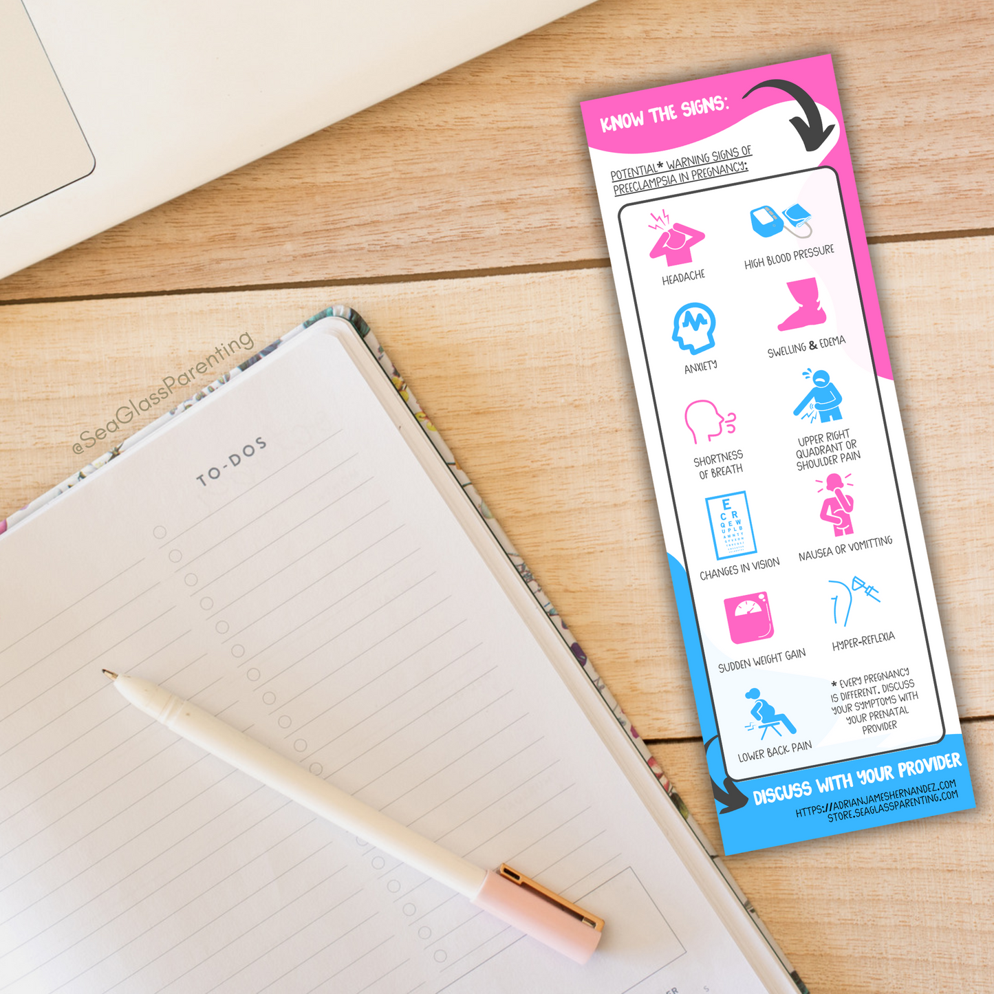 Know the Signs of Preeclampsia (Bulk Order)—Informed Pregnancy and Stillbirth Prevention (non-laminated bookmark)