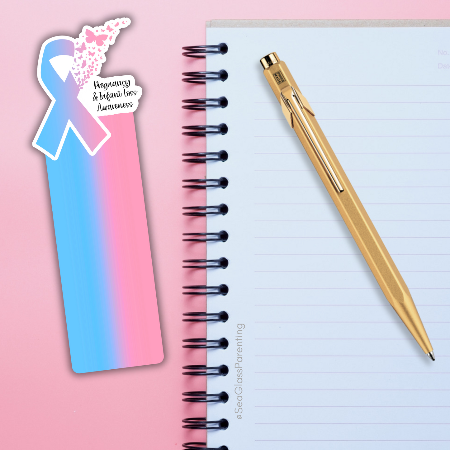 PAIL Awareness Ribbon with Butterflies—Baby Loss Awareness and Remembrance (laminated bookmark)