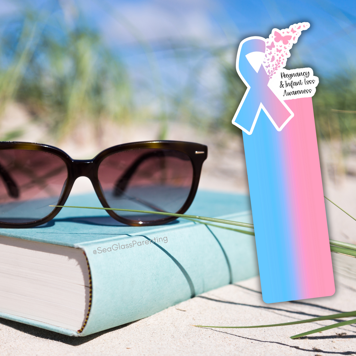 PAIL Awareness Ribbon with Butterflies—Baby Loss Awareness and Remembrance (laminated bookmark)