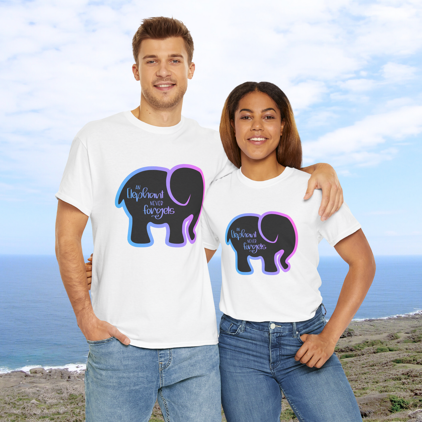 Simple Elephant Never Forgets—Baby Loss Remembrance (unisex t-shirt)