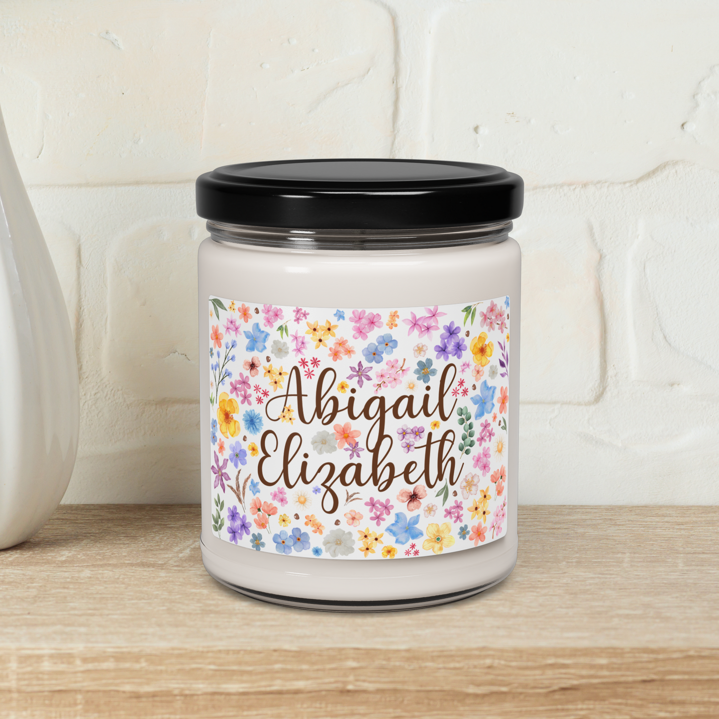 Floral Personalizable w/Child's Name—Baby Loss Remembrance (9 oz soy candle)