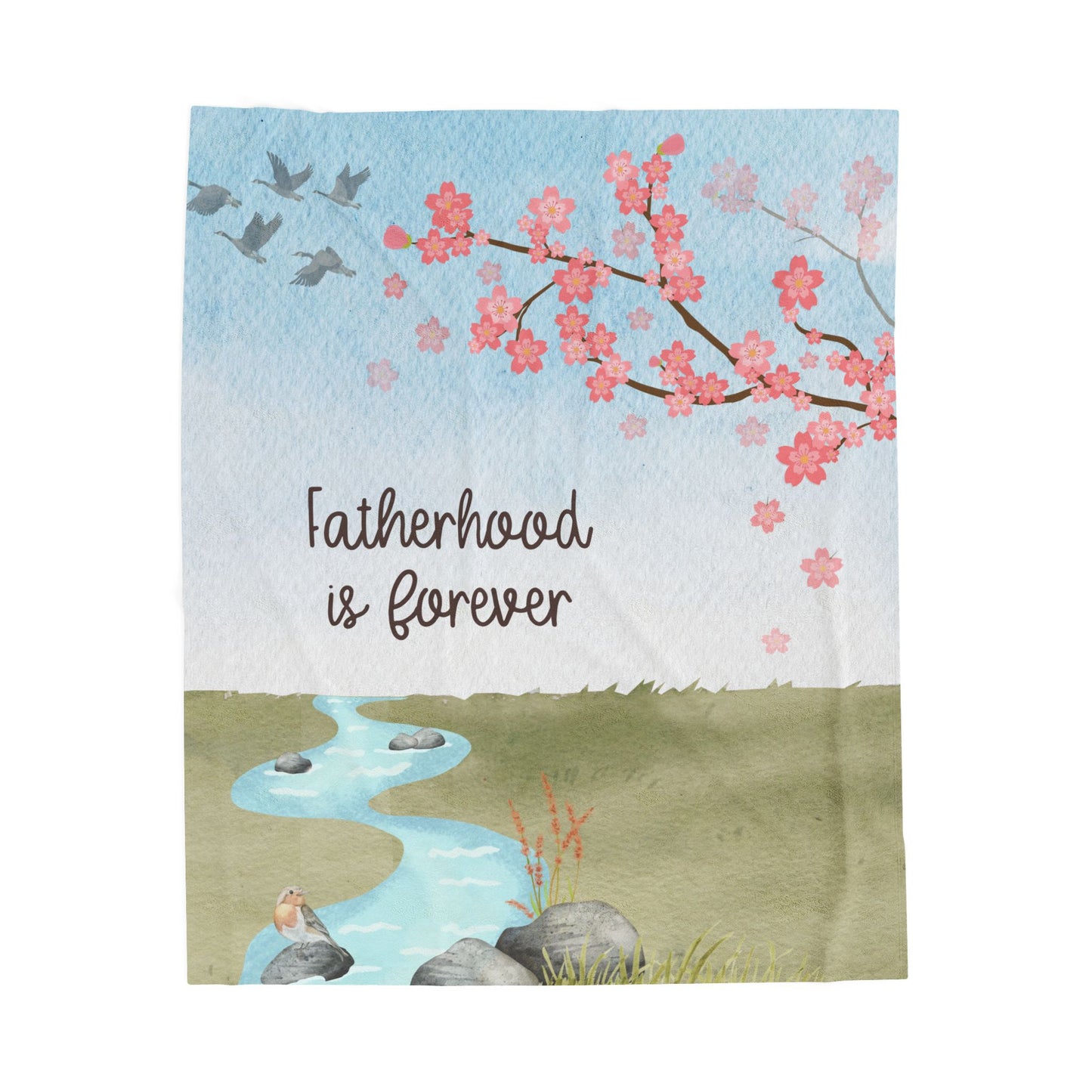 Cherry Blossoms Motherhood/Fatherhood is Forever—I'm a Bereaved Parent (minky velveteen blanket)