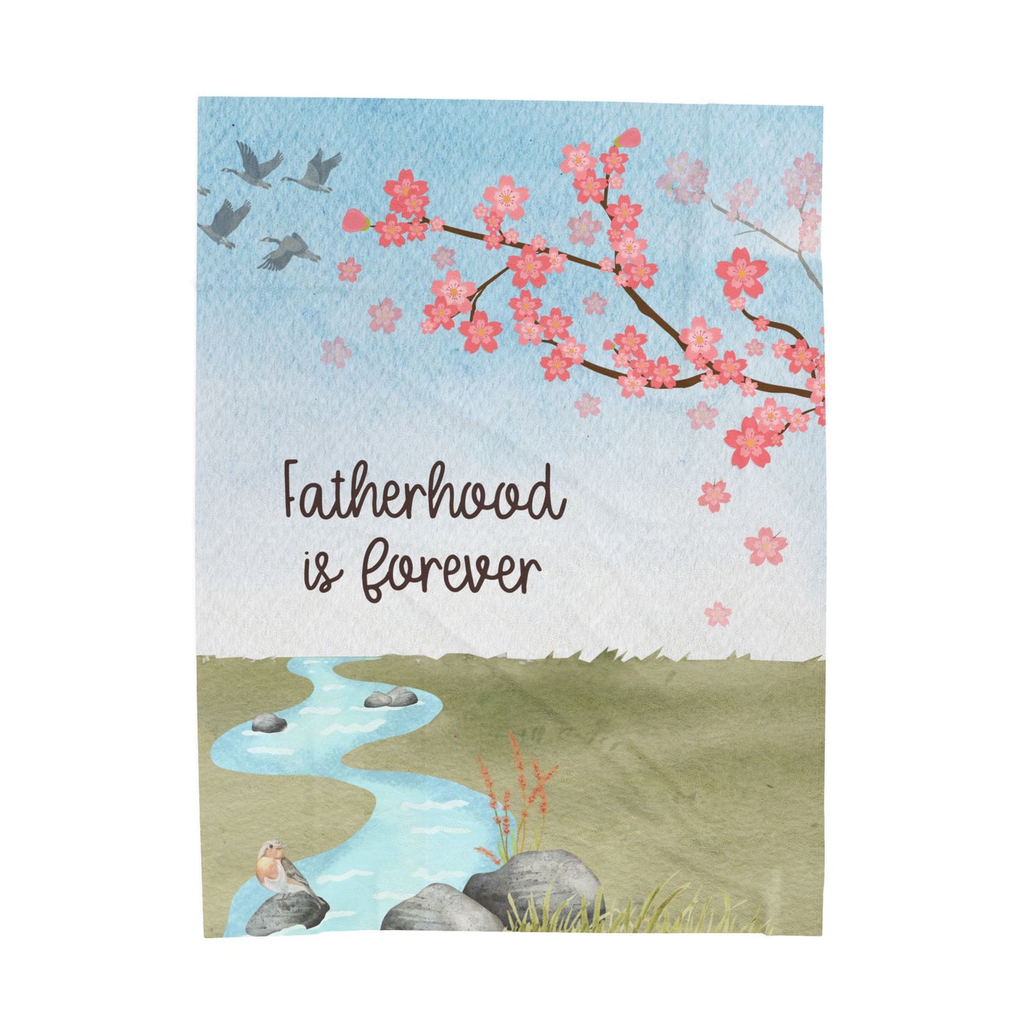 Cherry Blossoms Motherhood/Fatherhood is Forever—I'm a Bereaved Parent (minky velveteen blanket)
