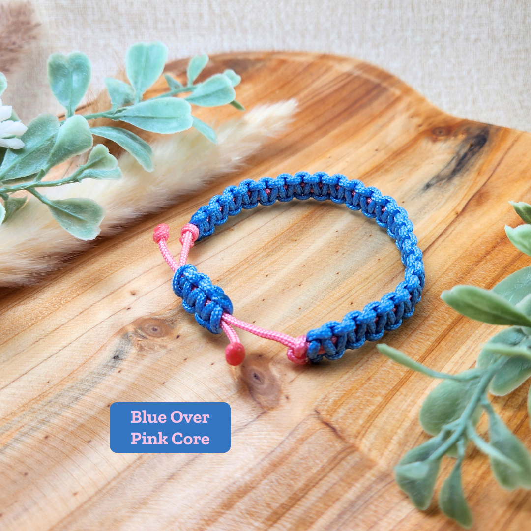 PAIL Pink and Blue Paracord Bracelet—Baby Loss Awareness & Remembrance (awareness jewelry)