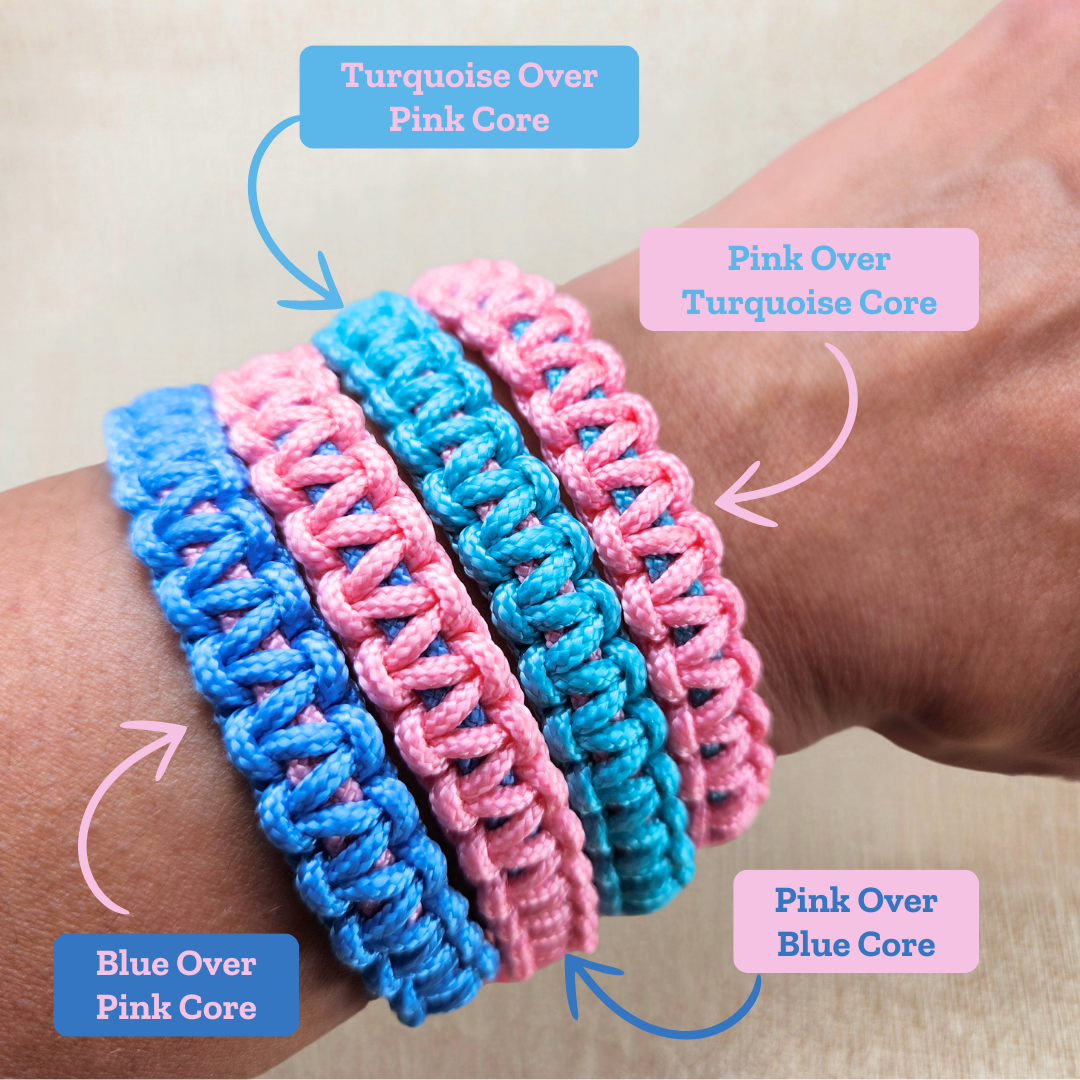 PAIL Pink and Blue Paracord Bracelet—Baby Loss Awareness & Remembrance (awareness jewelry)