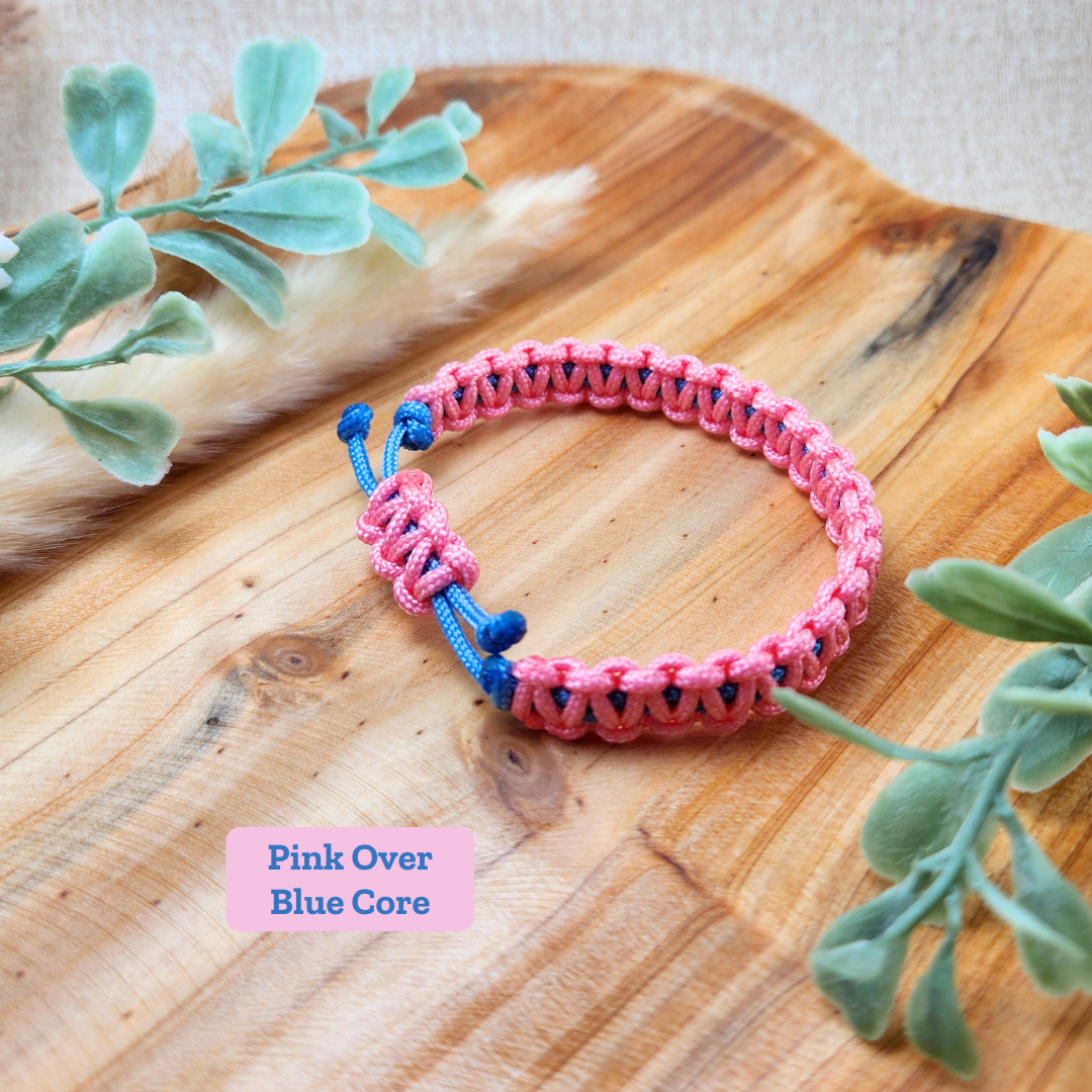 PAIL Pink and Blue Paracord Bracelet—Baby Loss Awareness & Remembrance (awareness jewelry)